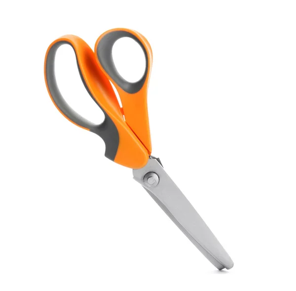 Pair of sharp sewing scissors on white background — Stock Photo, Image