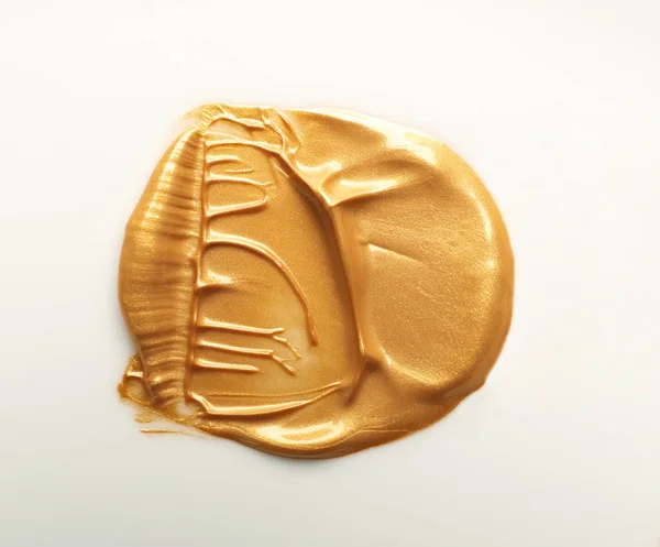 Carrera de pintura dorada aislada en blanco, vista superior — Foto de Stock