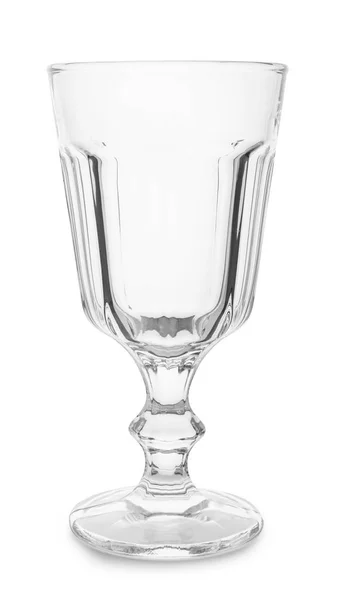 Vidro transparente vazio para bebida alcoólica em fundo branco — Fotografia de Stock