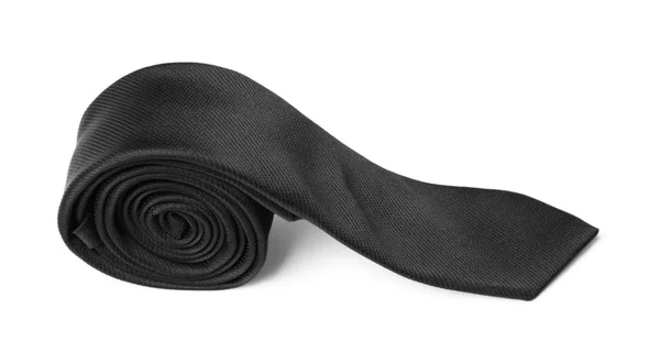 Классический черный мужской галстук изолирован на белом — стоковое фото