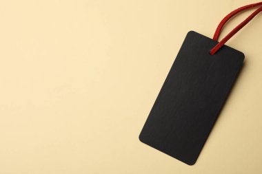 Renk arka plan üzerinde metin için boşluk ile karton etiket, üst görünüm