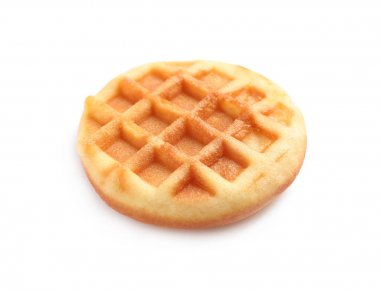 Beyaz arka planda kahvaltı için lezzetli waffle