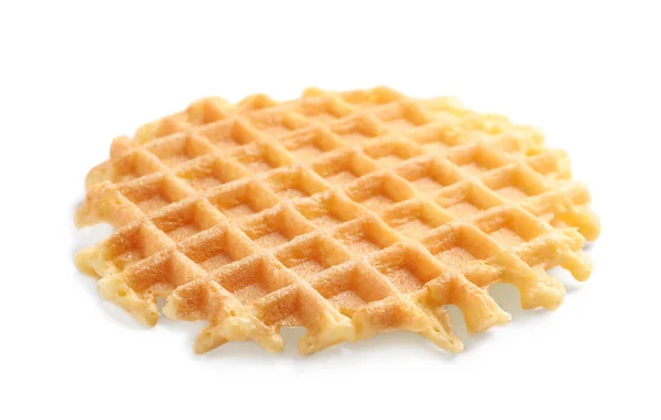 Heerlijke wafel voor het ontbijt op witte achtergrond — Stockfoto