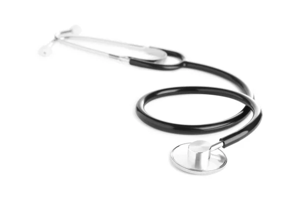 Stethoskop auf weißem Hintergrund. professionelles medizinisches Gerät — Stockfoto