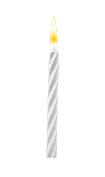 Candela per torta di compleanno a colori su sfondo bianco — Foto Stock