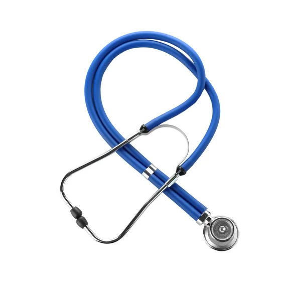 Modern stetoskop på vit bakgrund. Medicinteknisk produkt — Stockfoto