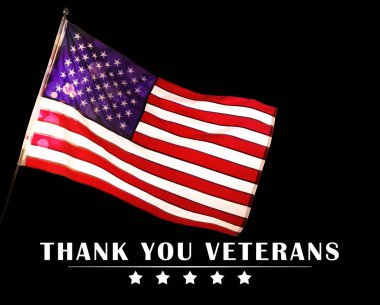 Siyah arka plana karşı ABD bayrağı ve metin. Anma günü 