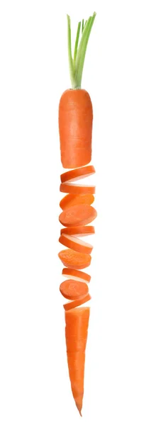 Cut fresh ripe carrot on white background — Stock Photo, Image