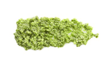 Beyaz, üst görünümde izole lezzetli pesto sos