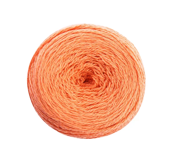 Clew of color knitting thread on white background — Stock Photo, Image