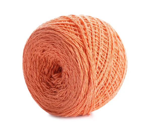 Clew of color knitting thread on white background — Stock Photo, Image