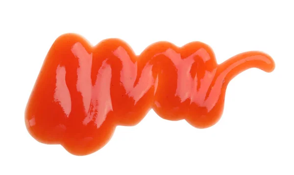 Beyaz, üst görünüm üzerinde izole lezzetli domates sosu — Stok fotoğraf