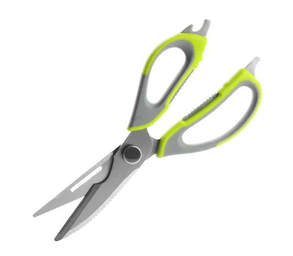Pair of sharp scissors on white background — Stock Photo, Image