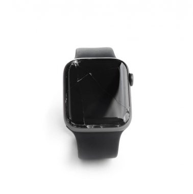 Kırık akıllı saat beyaz izole. Onarım hizmeti