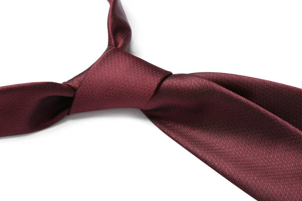 Cor elegante gravata masculina isolado no branco, close-up — Fotografia de Stock
