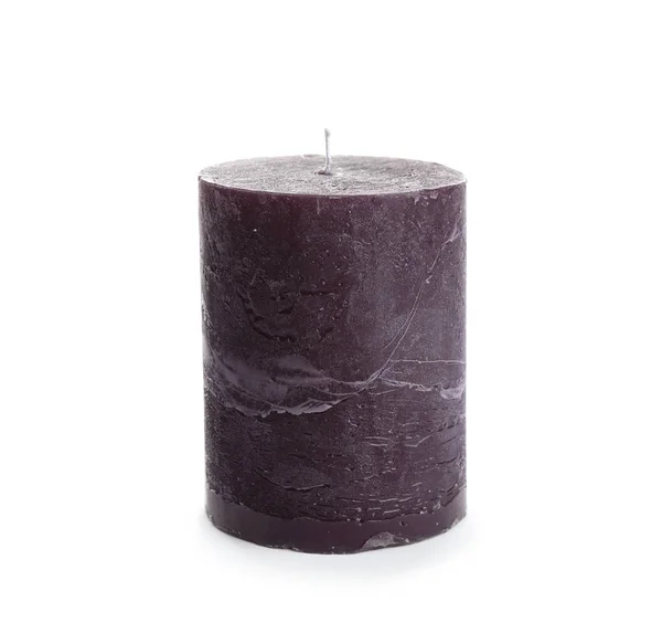 Tmavá aromatická svíčka izolovaná na bílém — Stock fotografie