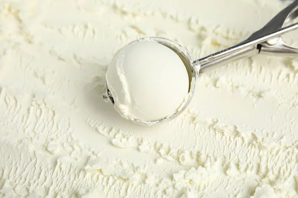 맛 있는 바닐라 아이스크림, 근접 촬영으로 특 종 — 스톡 사진