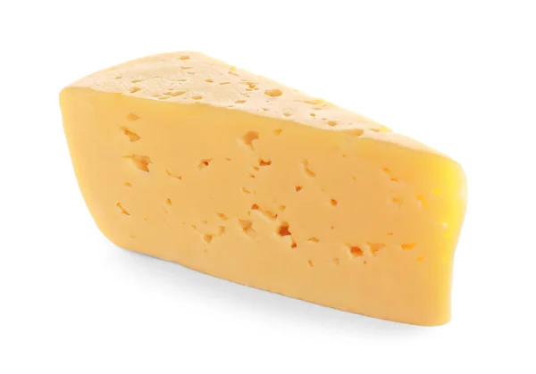 Kawałek pysznego sera na białym tle — Zdjęcie stockowe