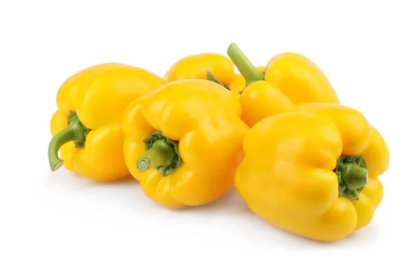 Ripe yellow bell peppers isolated on white — Stock Photo, Image