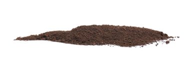 Beyaz üzerine izole humus toprak yığını