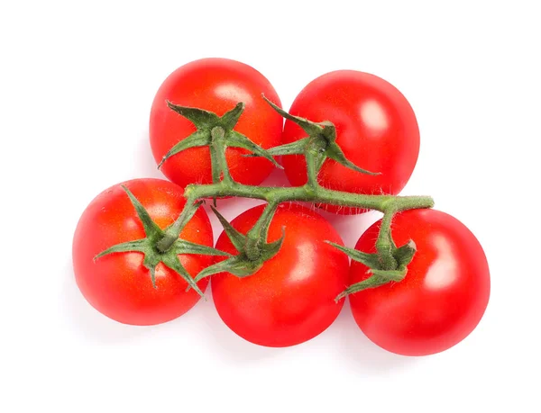 Rama de tomates cherry frescos aislados en blanco —  Fotos de Stock