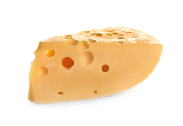 白い背景においしいチーズの一部 — ストック写真