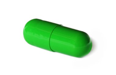 Beyaz üzerine izole edilmiş renk hapı. Tıbbi tedavi