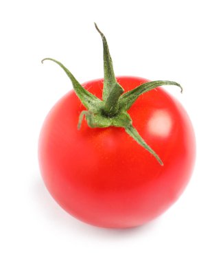 Beyaz üzerinde izole taze organik kiraz domates