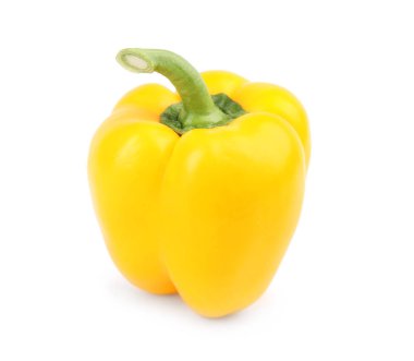 Olgun sarı dolma biber beyaza izole edilmiş.