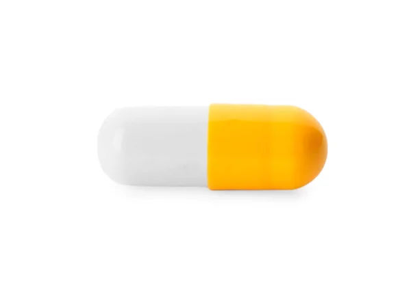 Comprimido de cor isolado no branco. Tratamento médico — Fotografia de Stock