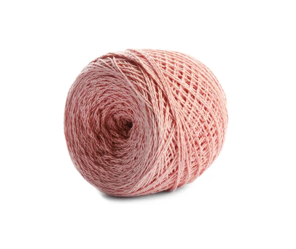 Clew of color knitting thread on white background — Stock Photo, Image