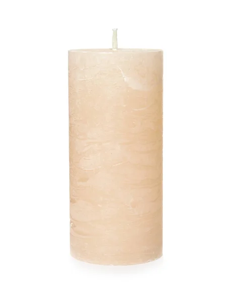 Jedna świeca wosk kolor na białym tle — Zdjęcie stockowe