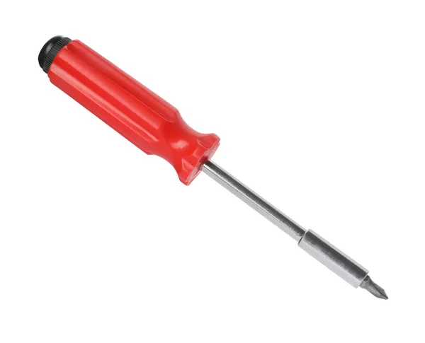 New screwdriver on white background. Professional construction tool — Stock Photo, Image