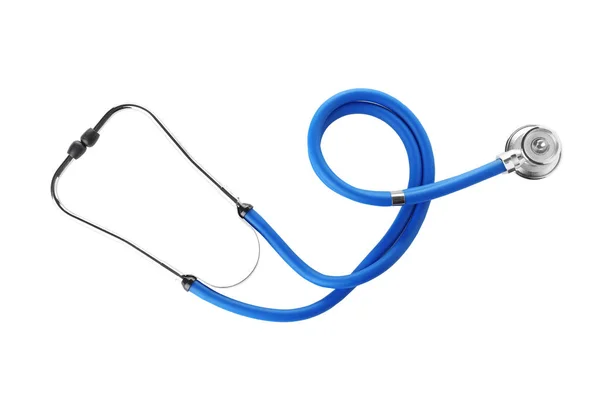 Modern stetoskop på vit bakgrund. Medicinteknisk produkt — Stockfoto