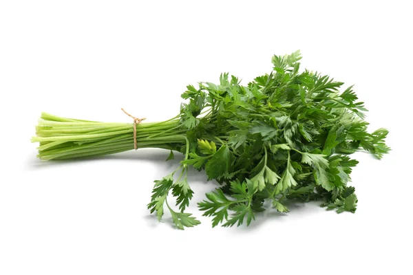 Bunch of fresh parsley isolated on white — Stok Foto