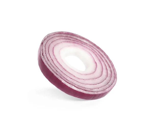 Fresh slice of red onion on white background — Stock Photo, Image