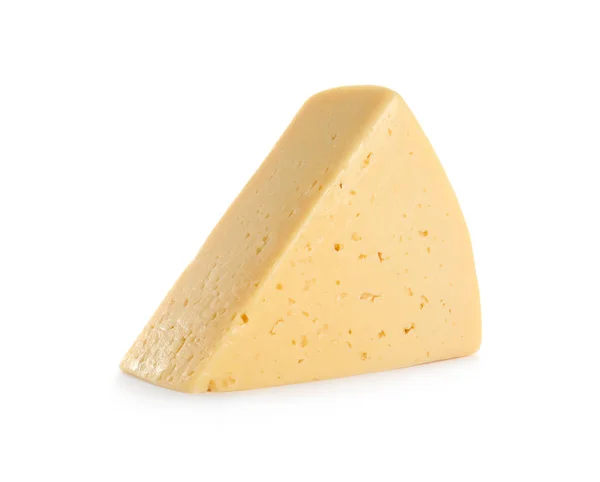 Stück köstlicher Käse auf weißem Hintergrund — Stockfoto
