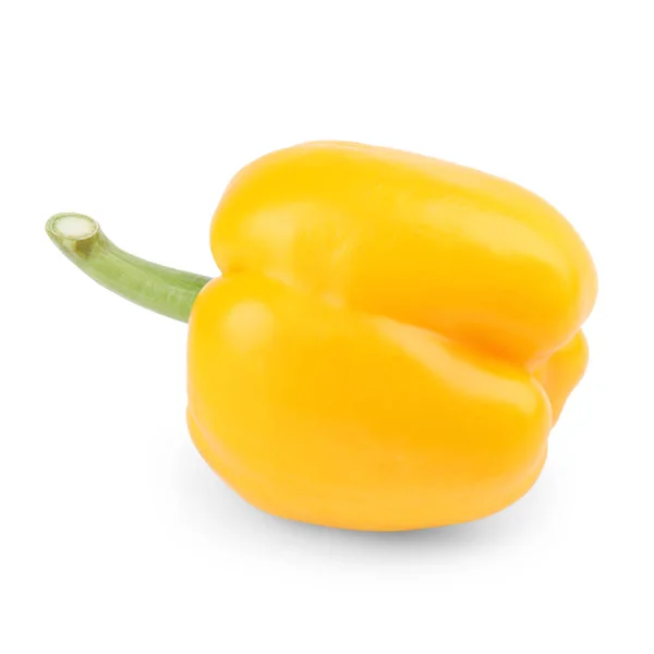 Pimiento amarillo maduro aislado sobre blanco — Foto de Stock