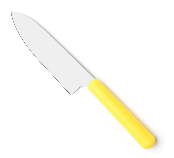 Cuchillo de chef afilado sobre fondo blanco. Utensil de cocina — Foto de Stock