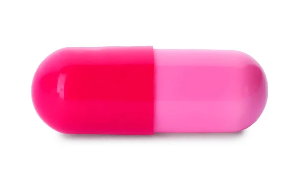 Färg pillret isolerat på vitt. Medicinsk behandling — Stockfoto