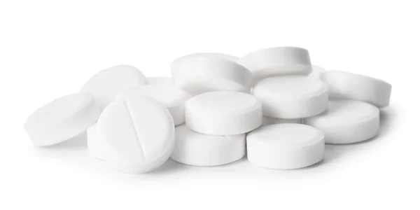 Pile of pills on white background. Medical treatment — Stock Photo, Image