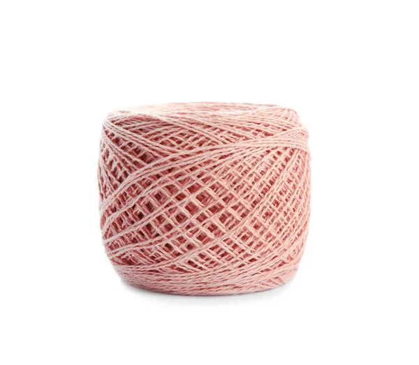 Clew of color knitting thread on white background — Stock Photo, Image