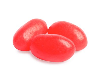 Beyaz üzerinde izole lezzetli renkli jöle fasulye