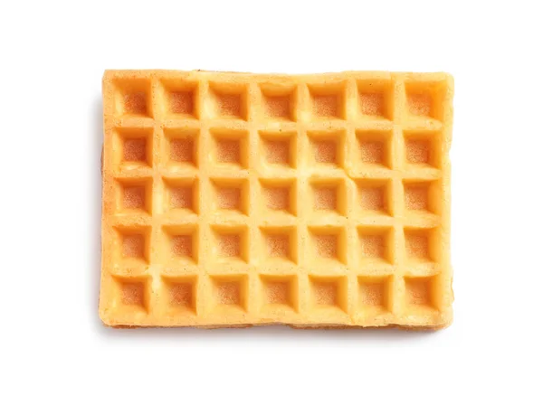 Delicioso waffle para el desayuno sobre fondo blanco — Foto de Stock