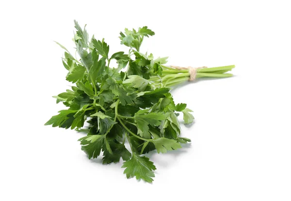 Bunch of fresh green organic parsley on white background — Stok Foto