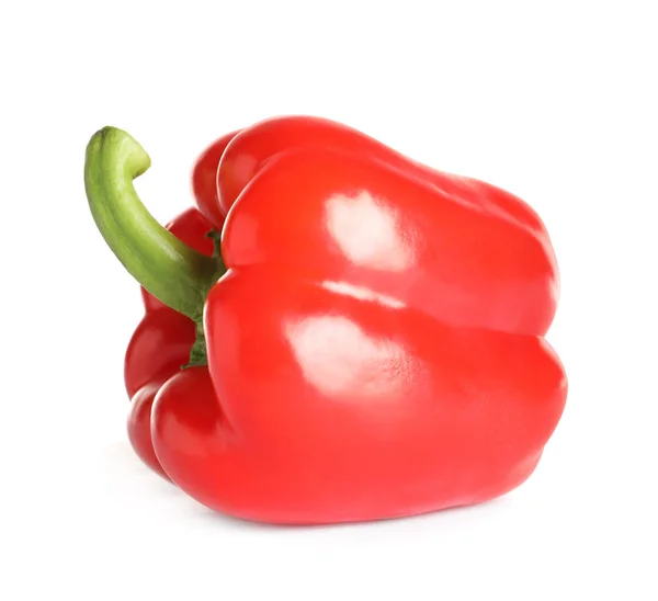 Saboroso pimentão vermelho maduro no fundo branco — Fotografia de Stock