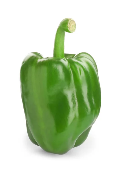 Ripe green bell pepper on white background — Stock Photo, Image