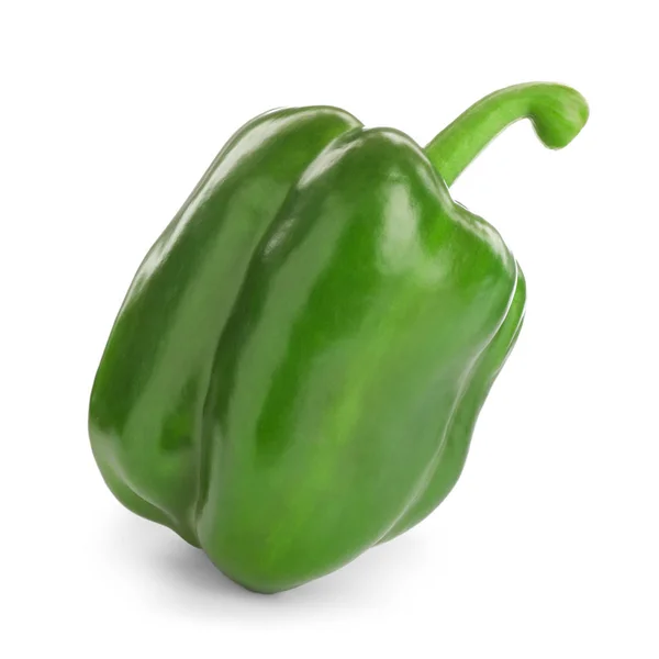 Ώριμη πράσινη πιπεριά σε λευκό φόντο — Φωτογραφία Αρχείου