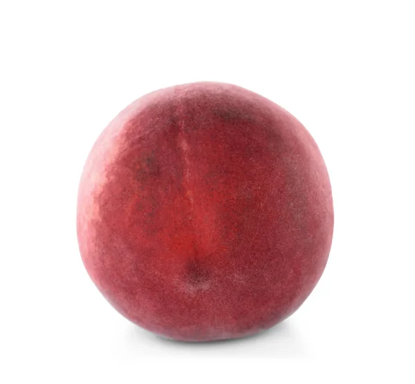 Heerlijke rijpe zoete perzik geïsoleerd op wit — Stockfoto