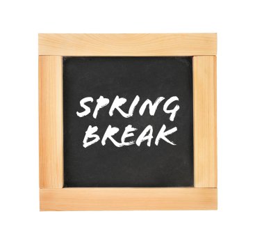 Metin Bahar Sonu beyaz arka plan karşı tahta üzerine yazılmış